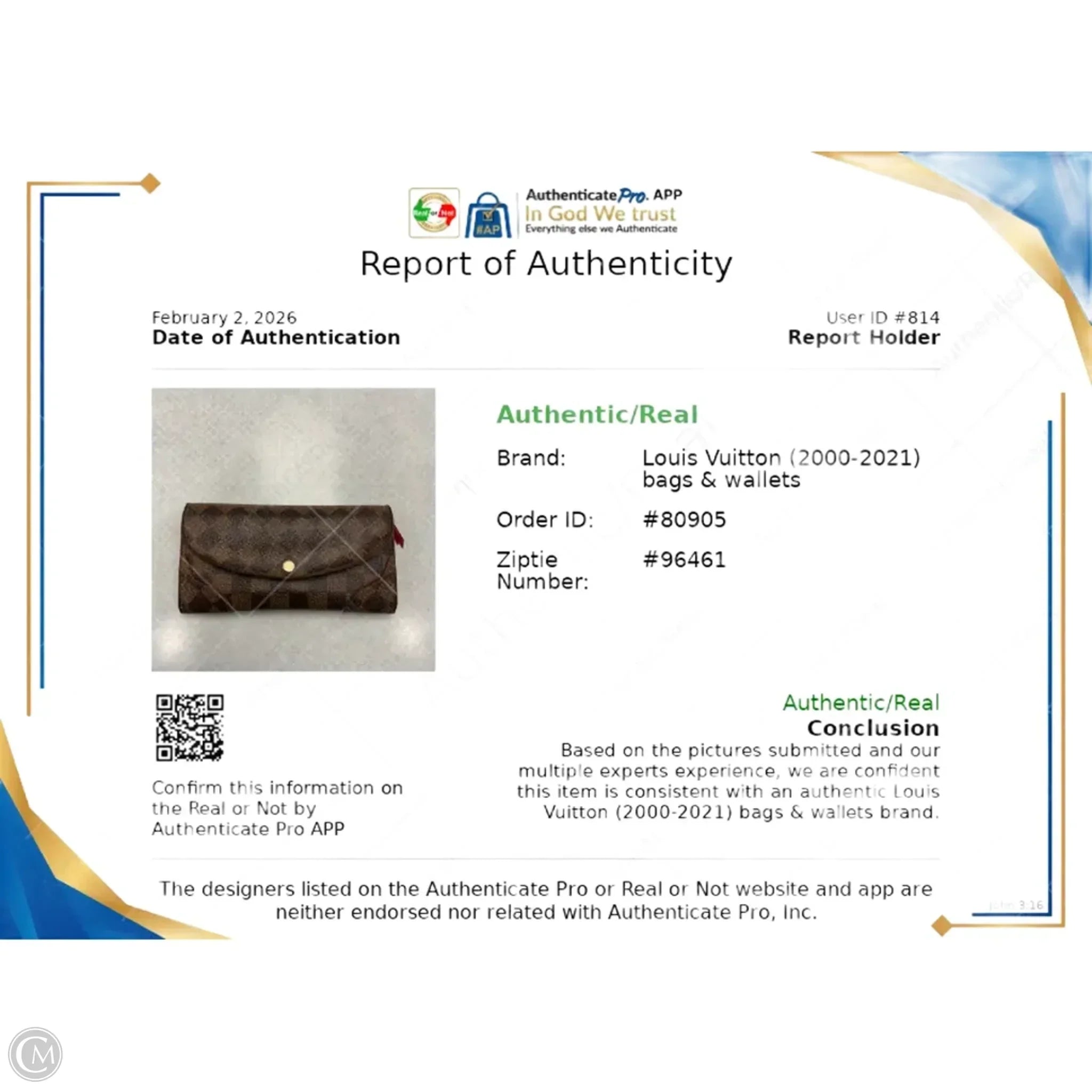 Wallet Luxury Designer By Louis Vuitton, Size: Medium
