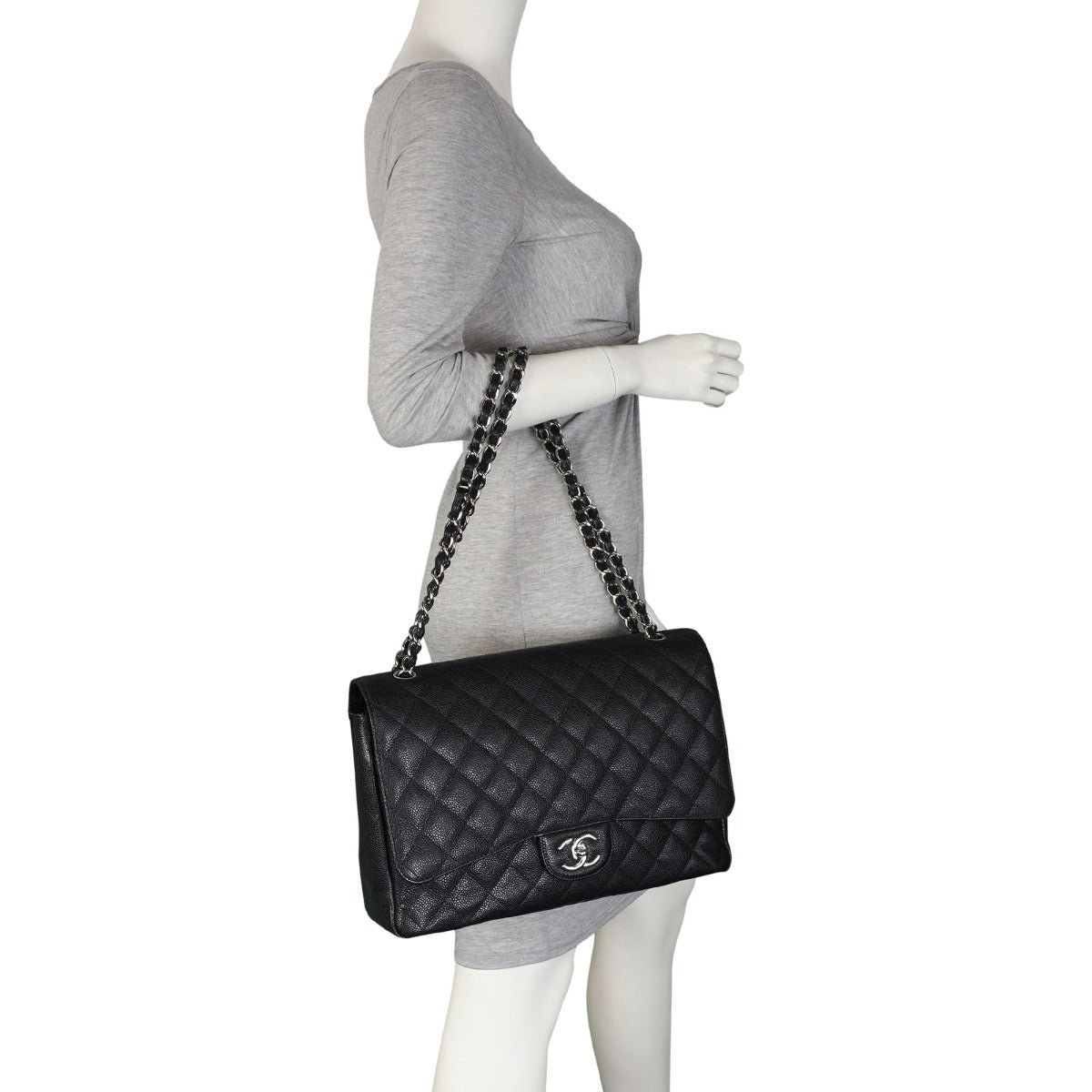Chanel Classic Double Flap Maxi | Black Caviar
