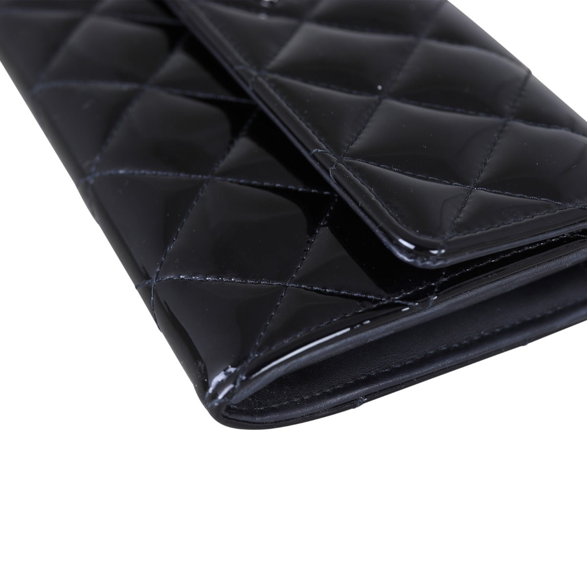 Chanel Classic Flap Long Wallet Patent | Silver Hardware