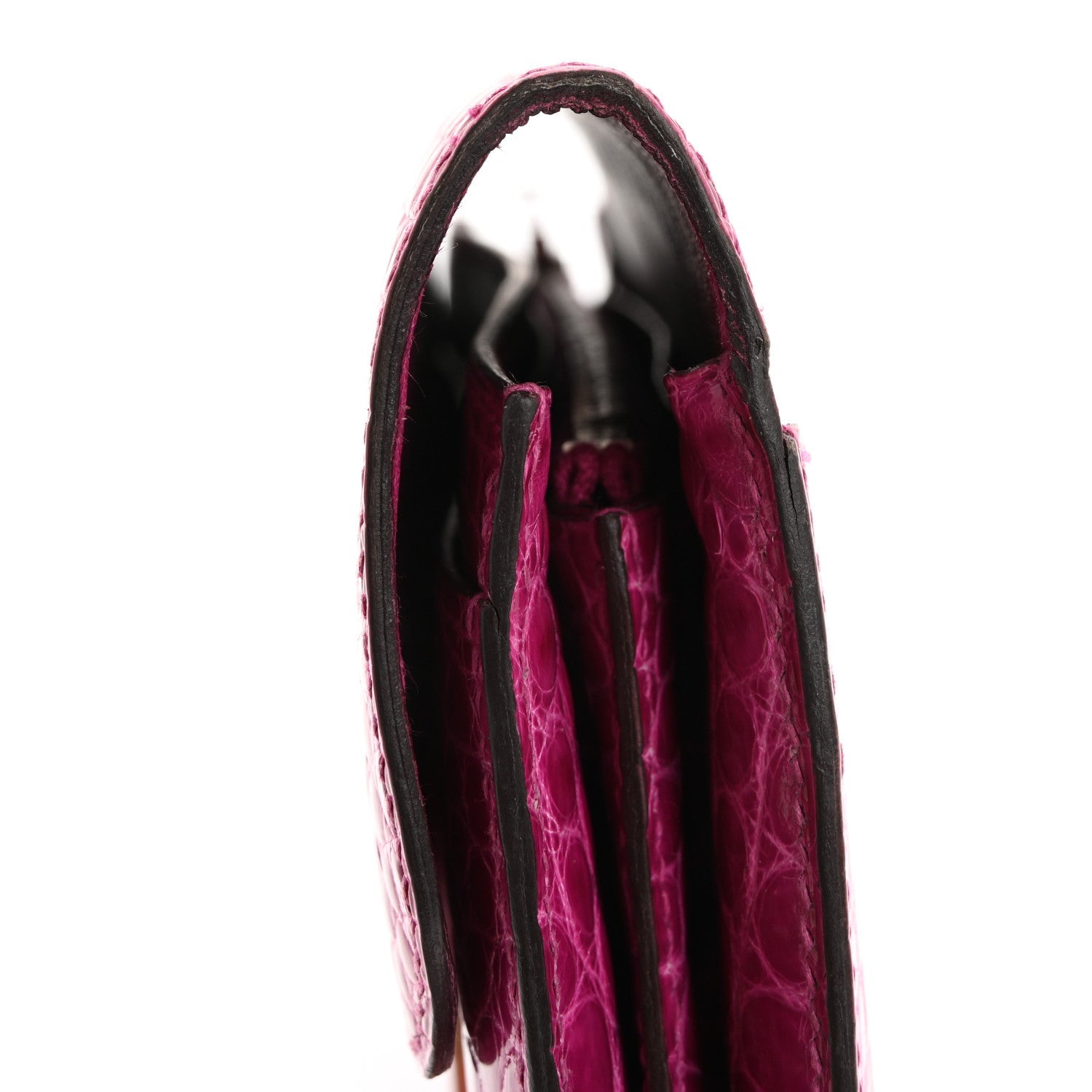Shiny Alligator Constance Long Wallet Rose Scheherazade