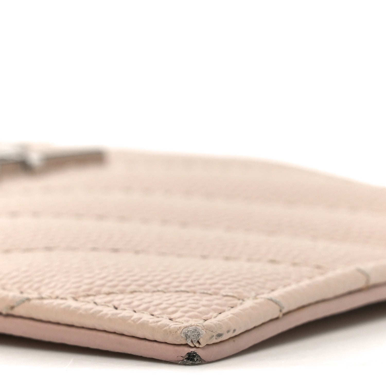 Grain De Poudre Matelasse Chevron Monogram Fragments Zippered Card Case Marble Pink