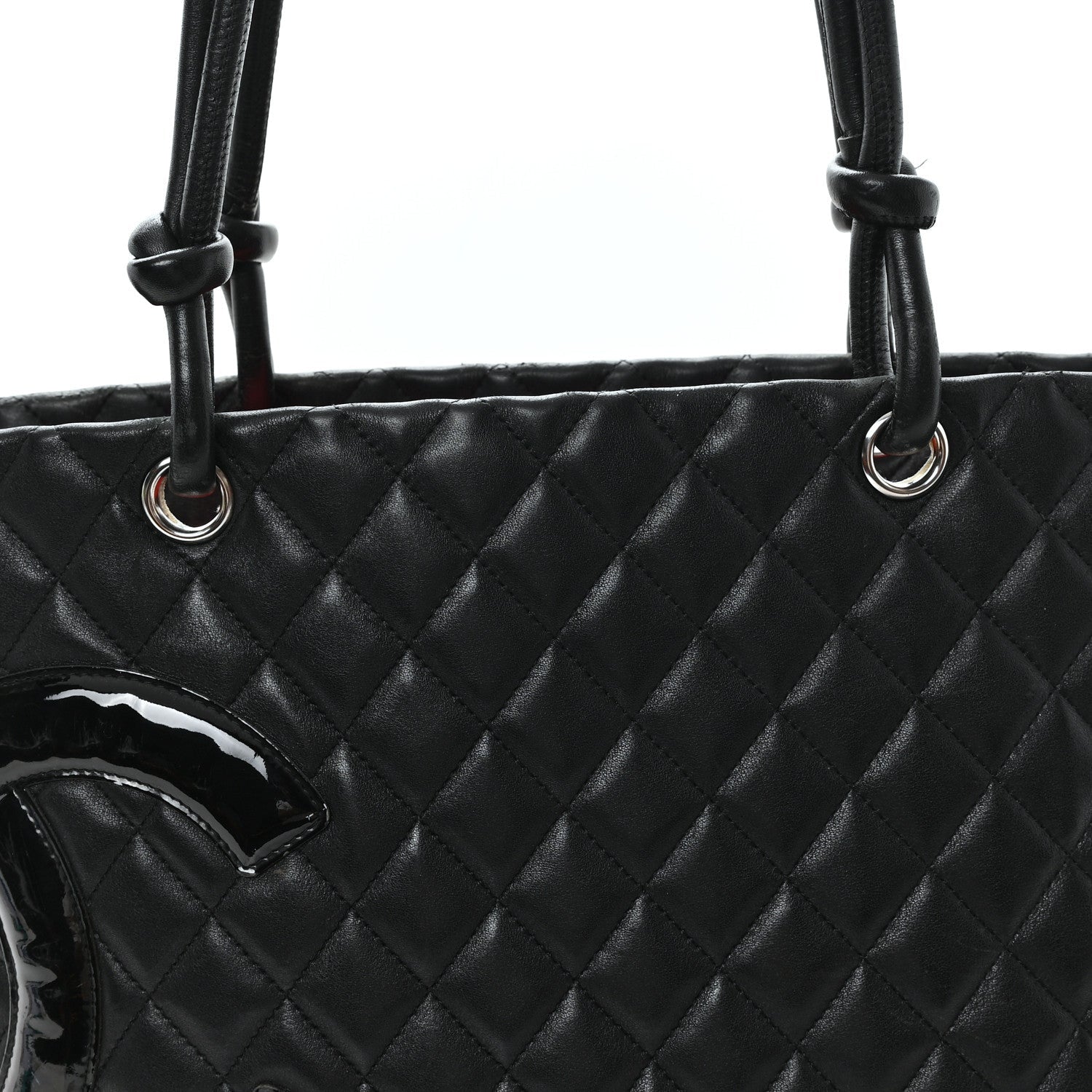 Calfskin Quilted Large Cambon Tote Black