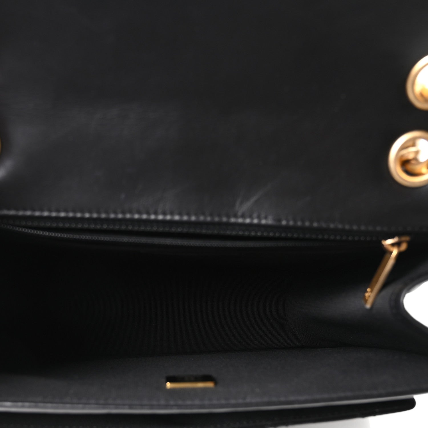 Aged Calfskin Quilted Double You Backpack Black