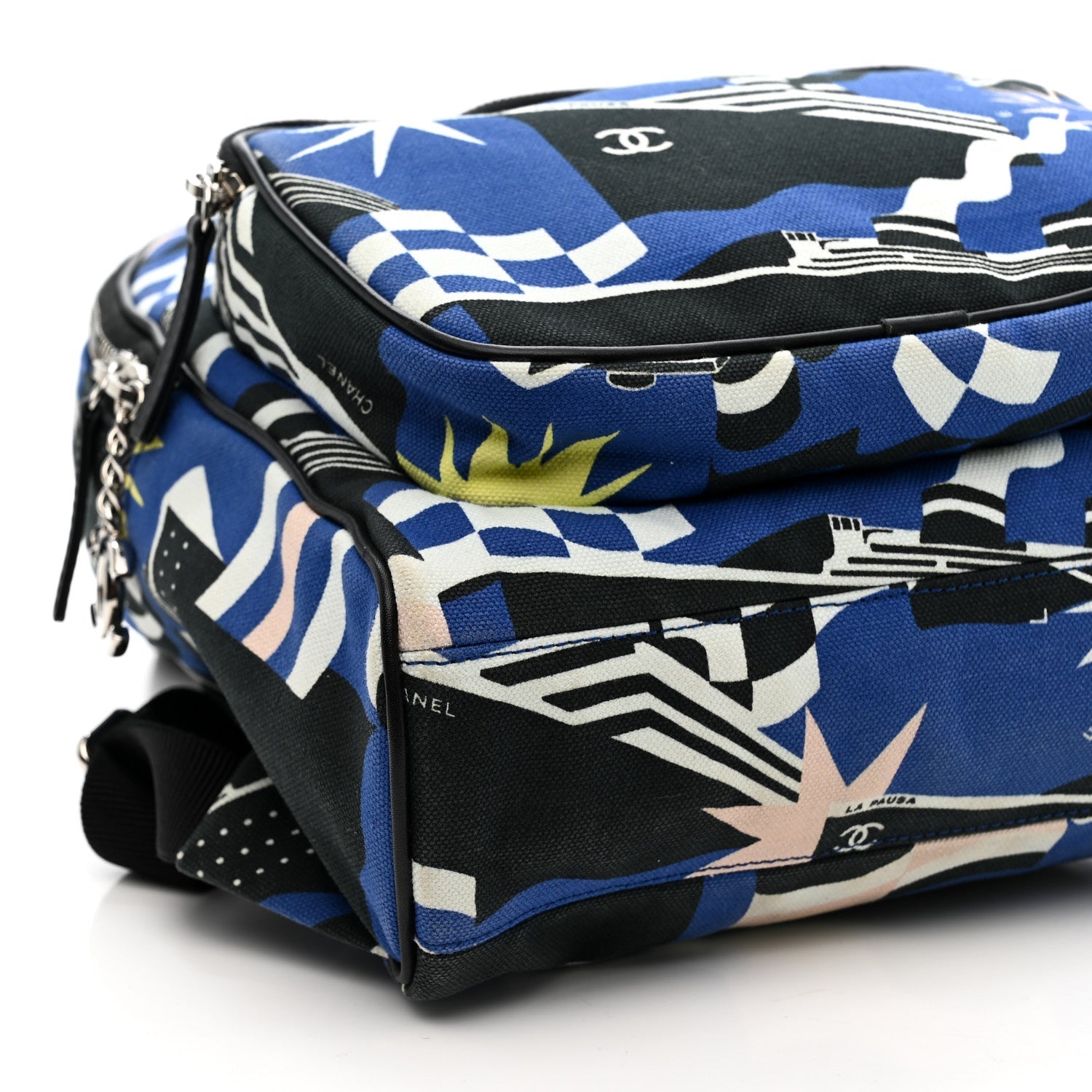 Canvas Cruise La Pausa Print Backpack Blue Multicolor