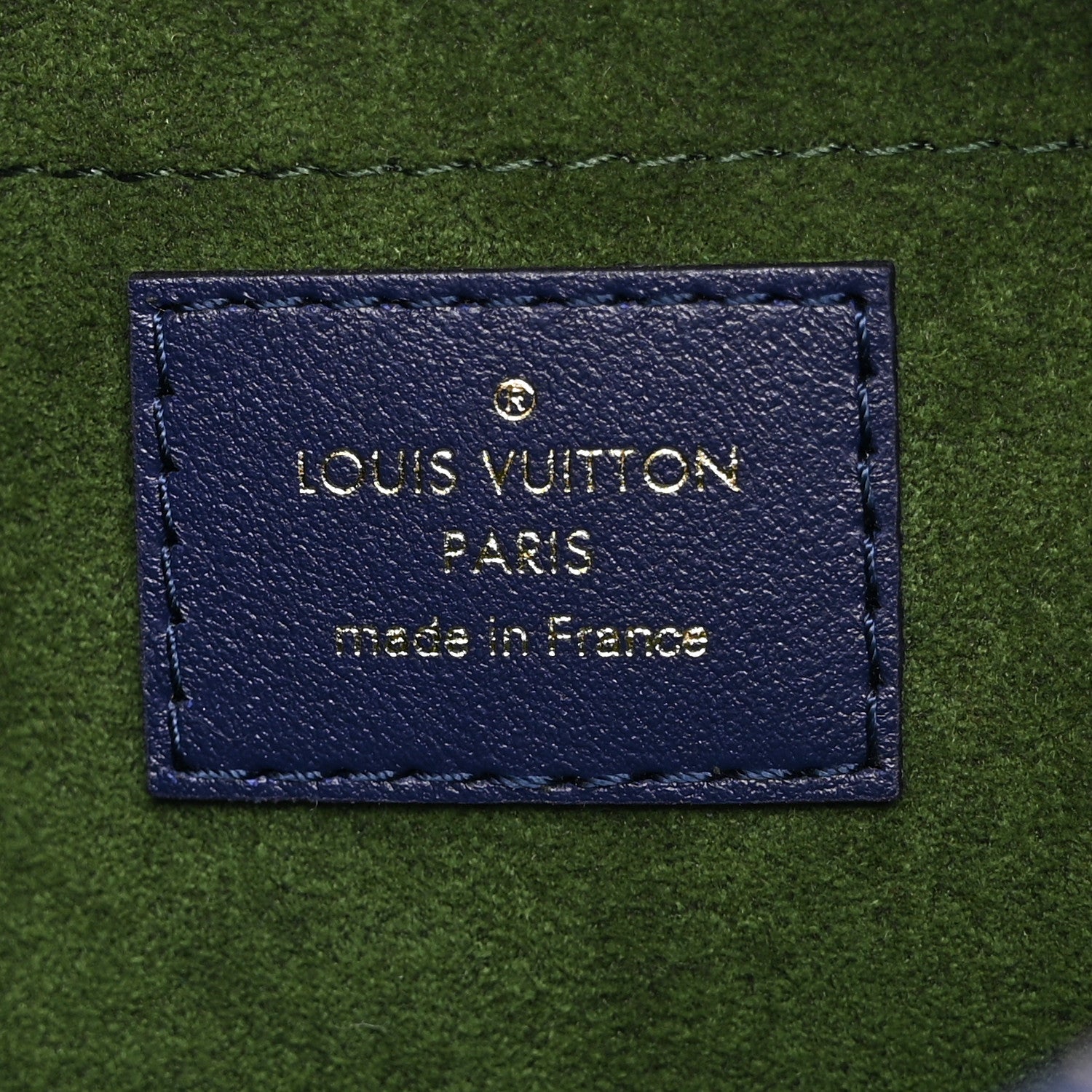 Lambskin Embossed Monogram Square Bag Blue Green