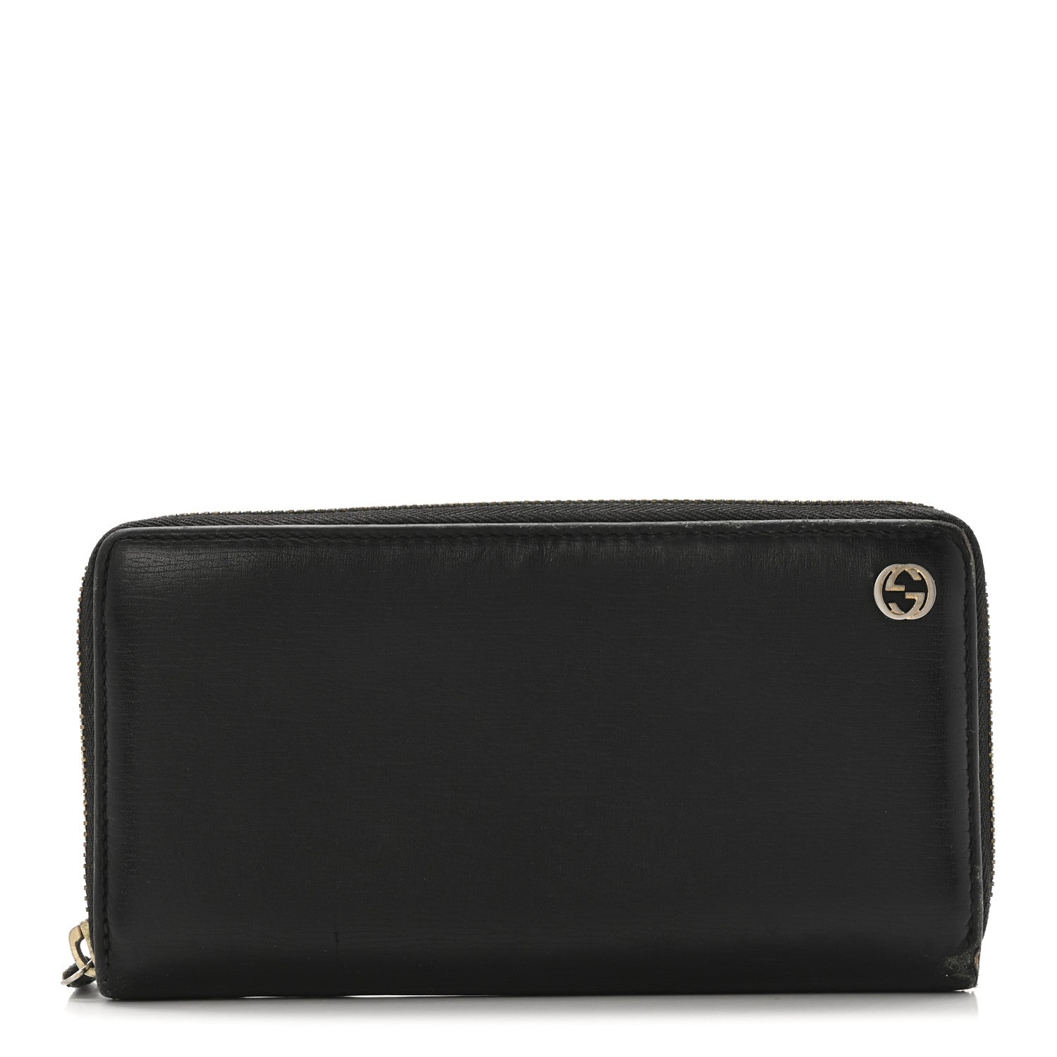 Calfskin GG Zip Around Wallet Black