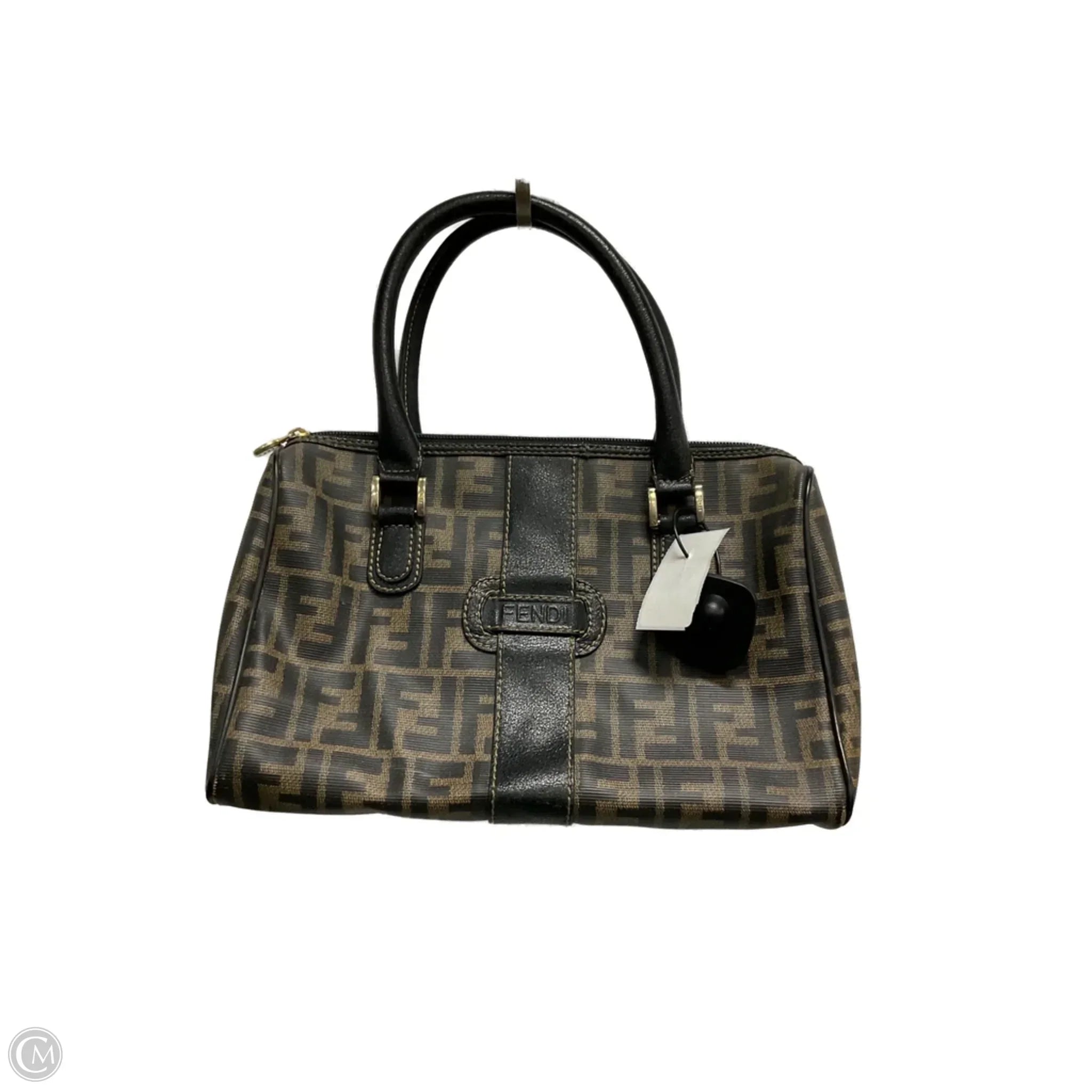 Vintage Zucca Boston Bag By Fendi, Size: Medium