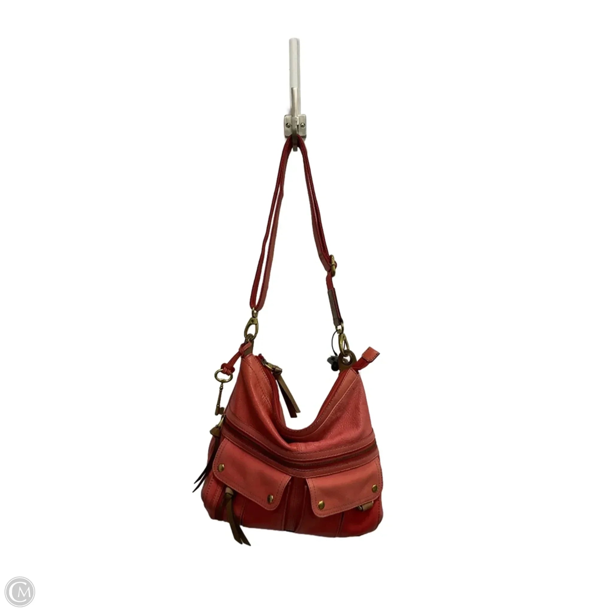 Crossbody Leather By Fossil, Size: Large