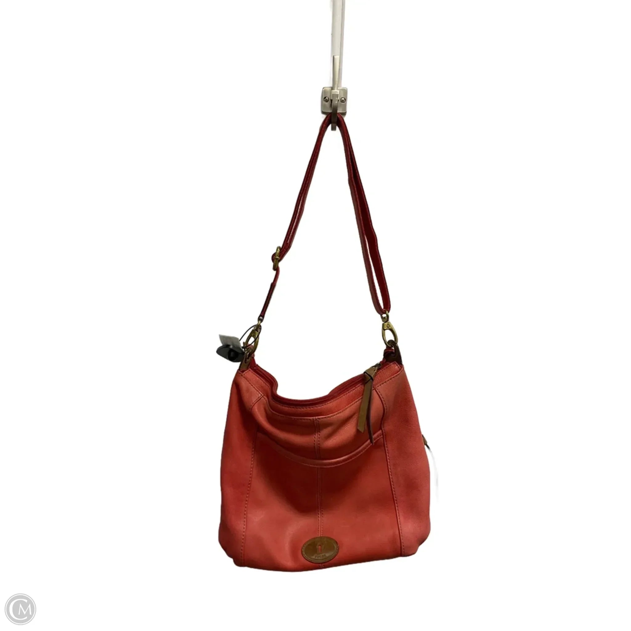Crossbody Leather By Fossil, Size: Large