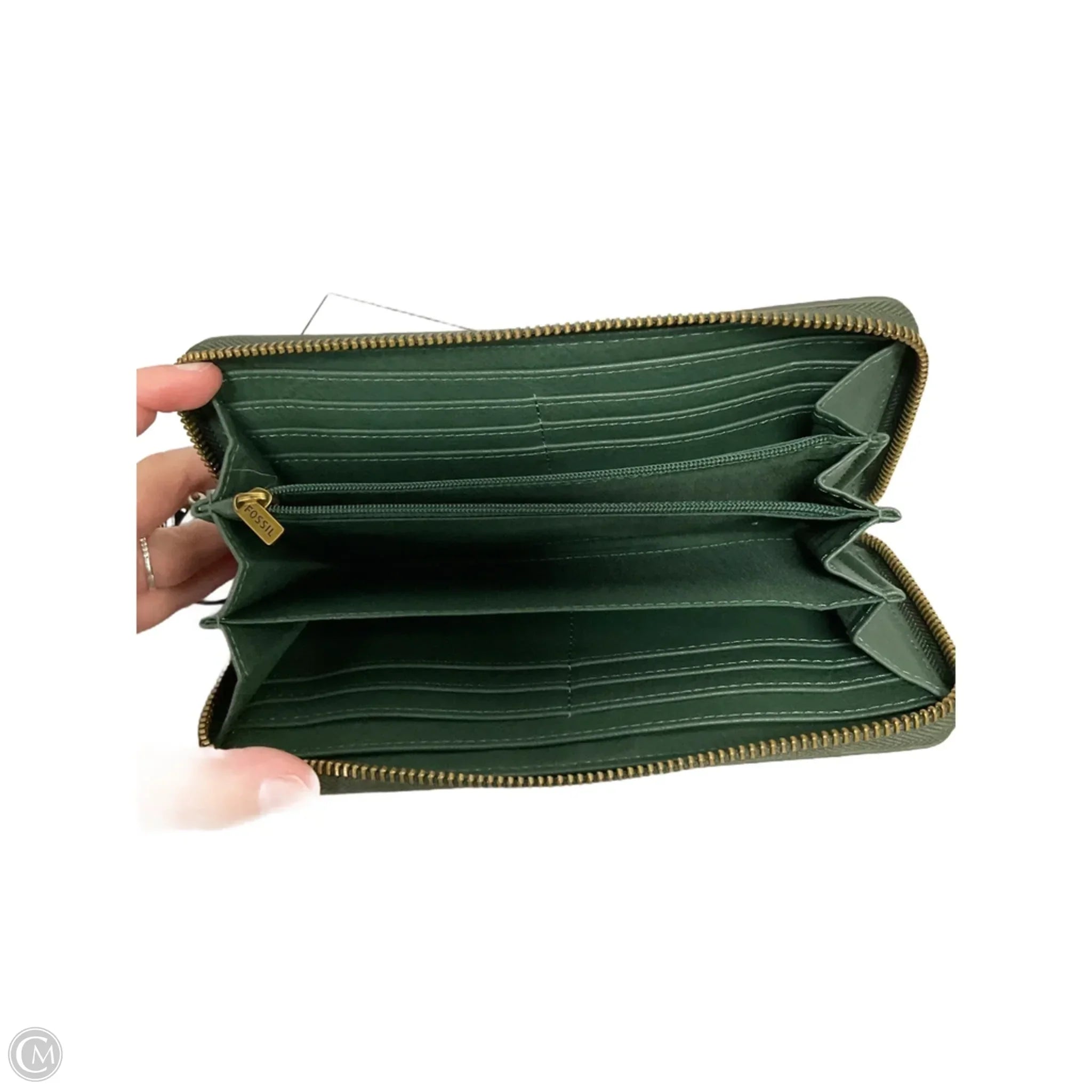 Wallet Leather By Fossil, Size: Medium