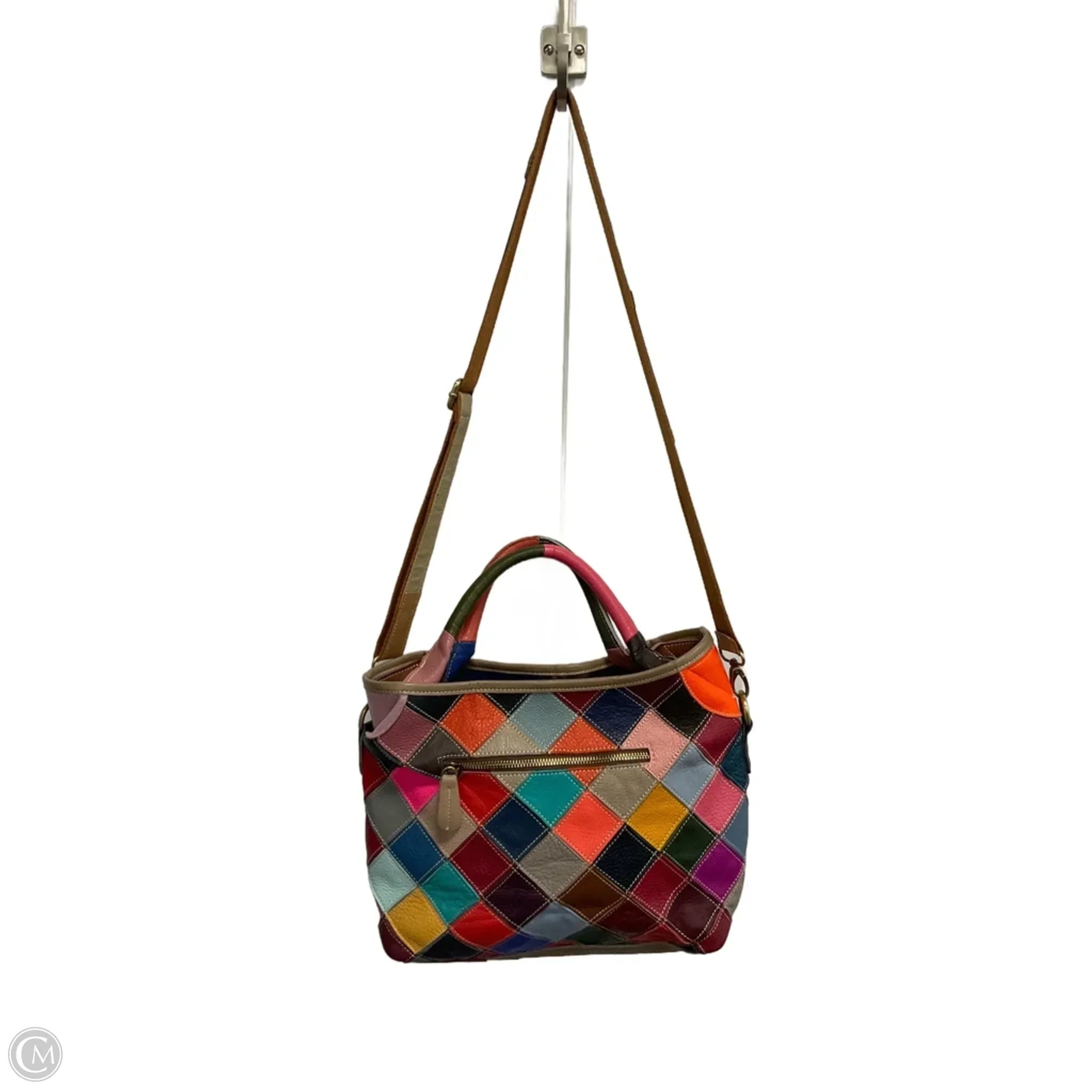 Handbag Leather By Heshe, Size: Medium