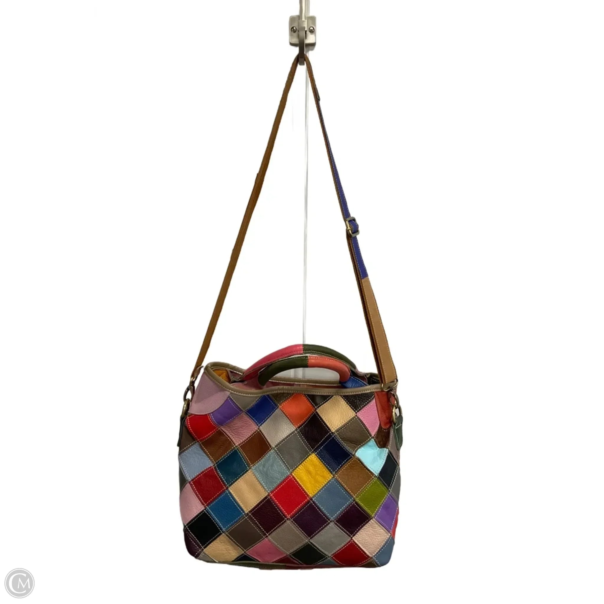 Handbag Leather By Heshe, Size: Medium