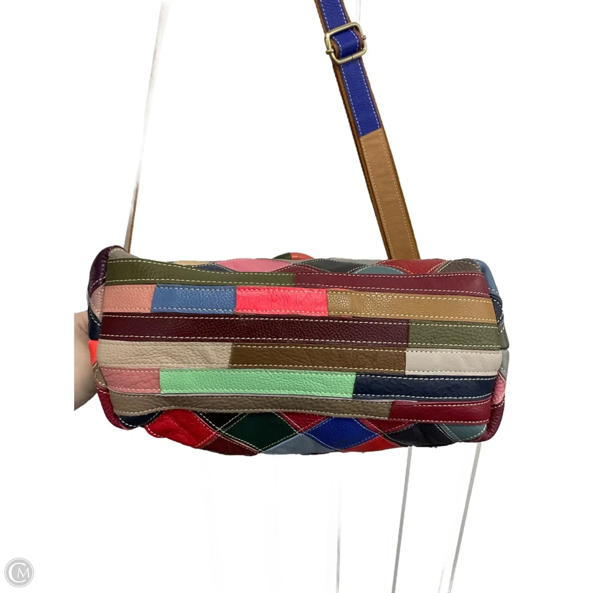Handbag Leather By Heshe, Size: Medium
