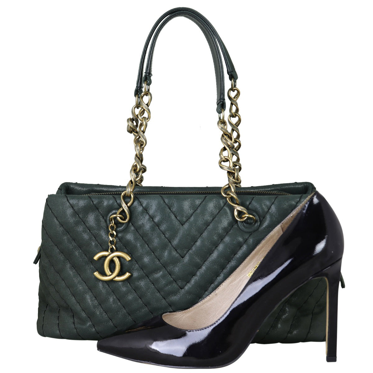 Chanel Iridescent Surpique Chevron Tote