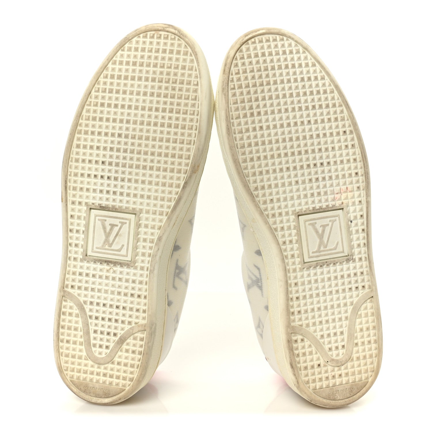 Technical Fabric Calfskin Monogram Frontrow Sneakers 35.5 Pink
