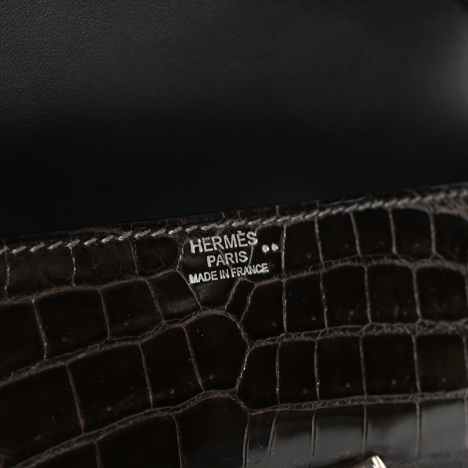Shiny Niloticus Crocodile Egee Clutch Graphite