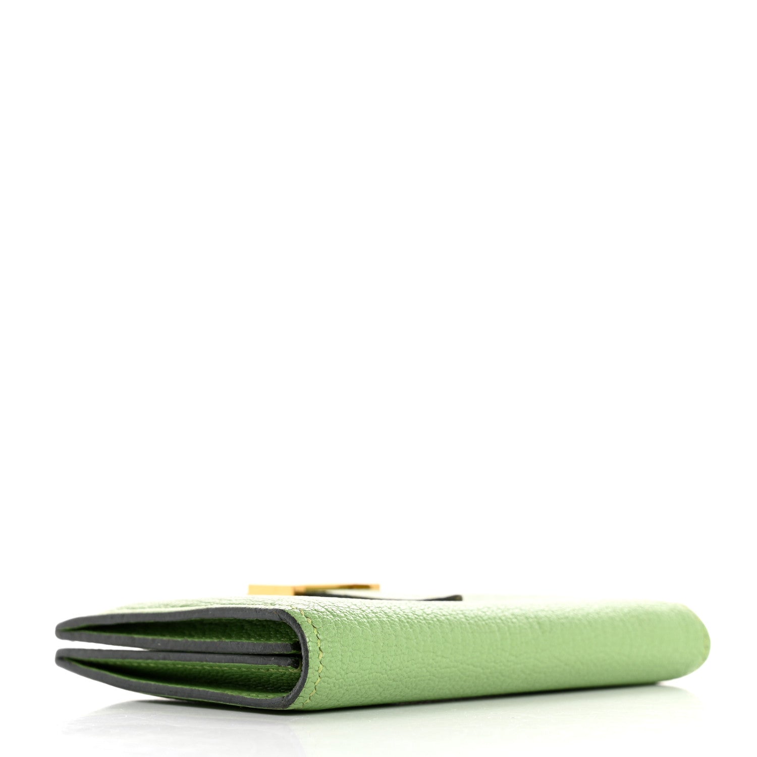Chevre Mysore Bearn Card Holder Wallet Vert Criquet