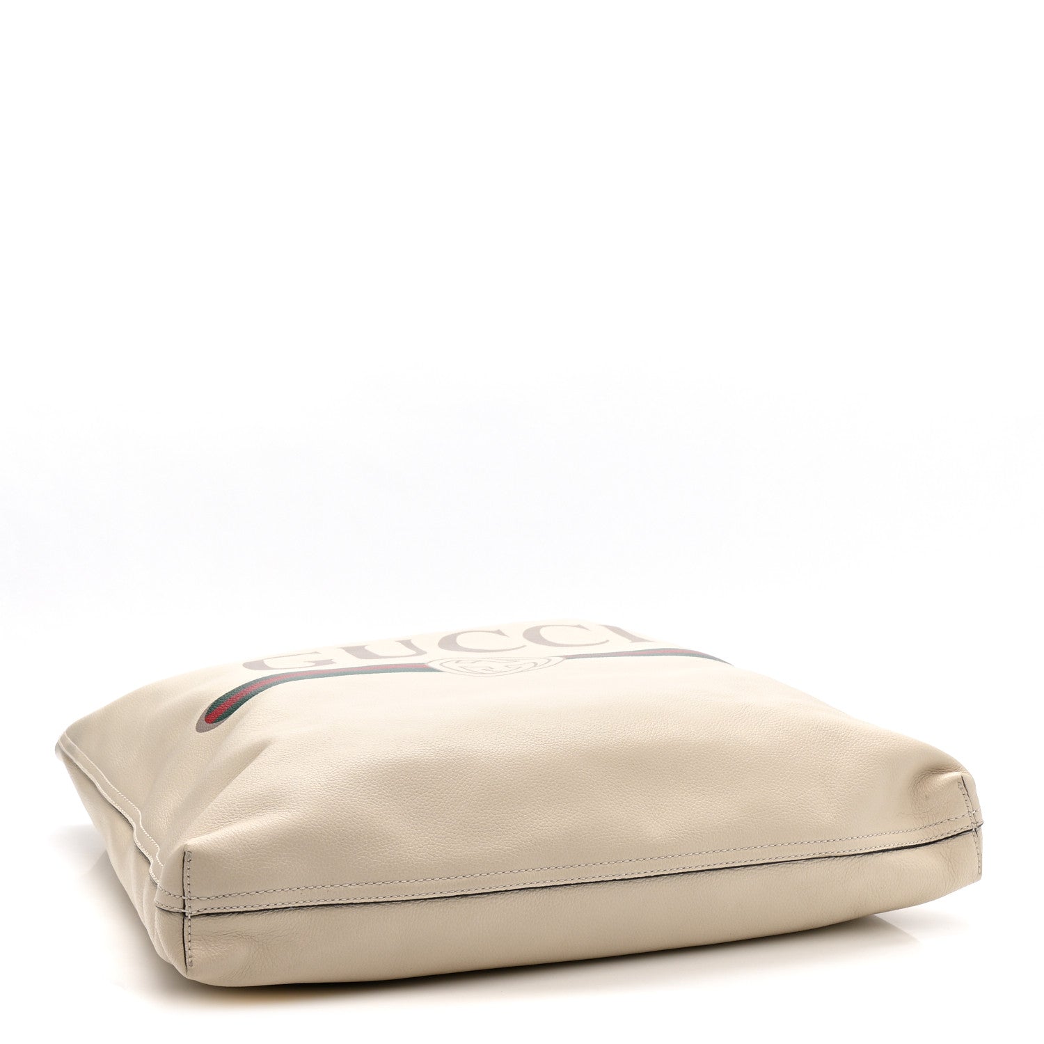 Calfskin Mens Logo Tote White