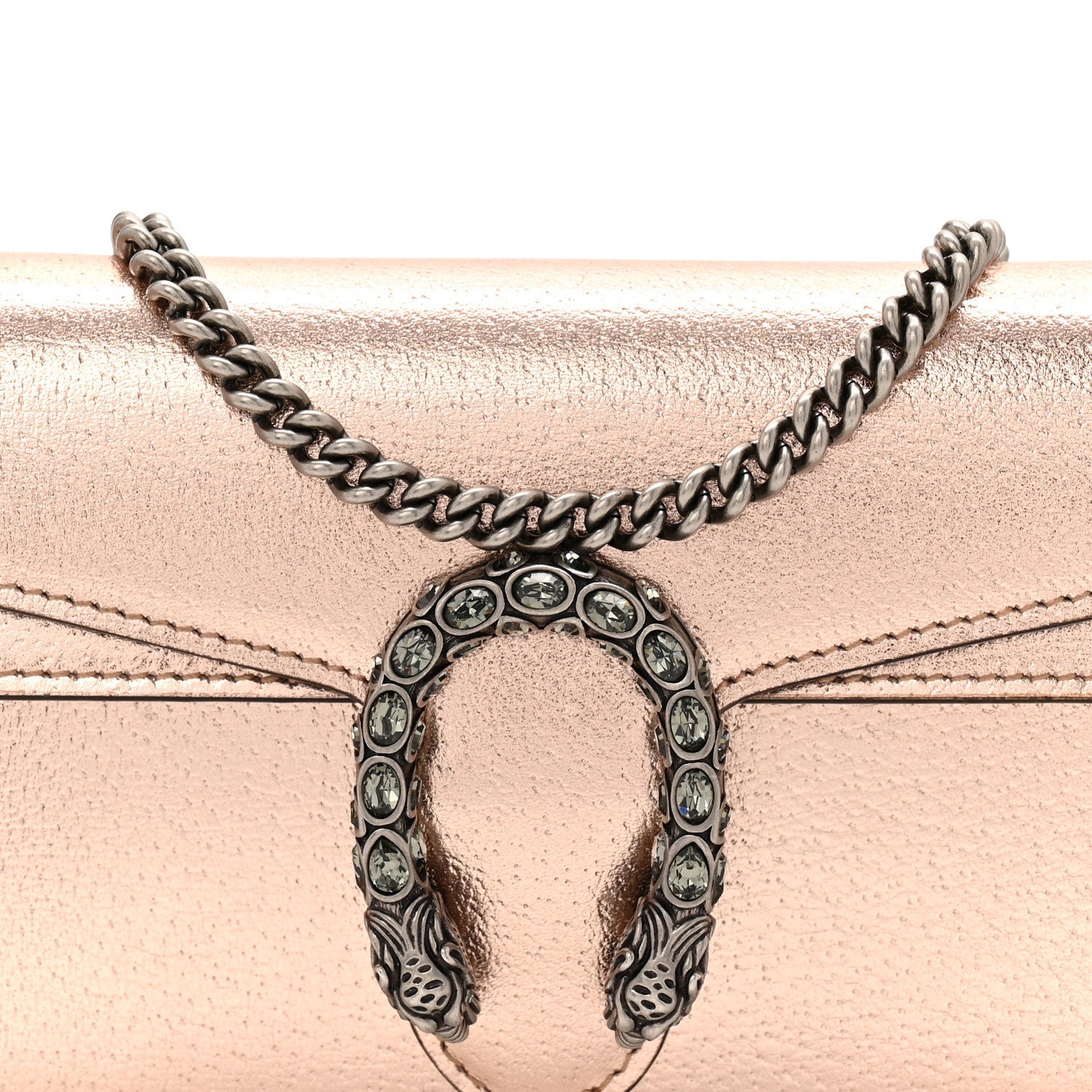 Metallic Calfskin Super Mini Dionysus Shoulder Bag Rose Gold