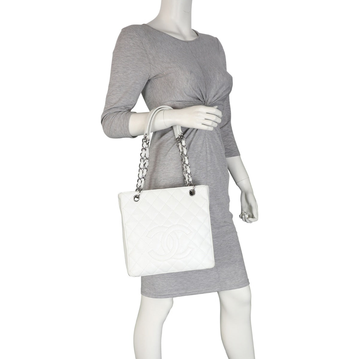 Chanel Petite Shopping Tote | White