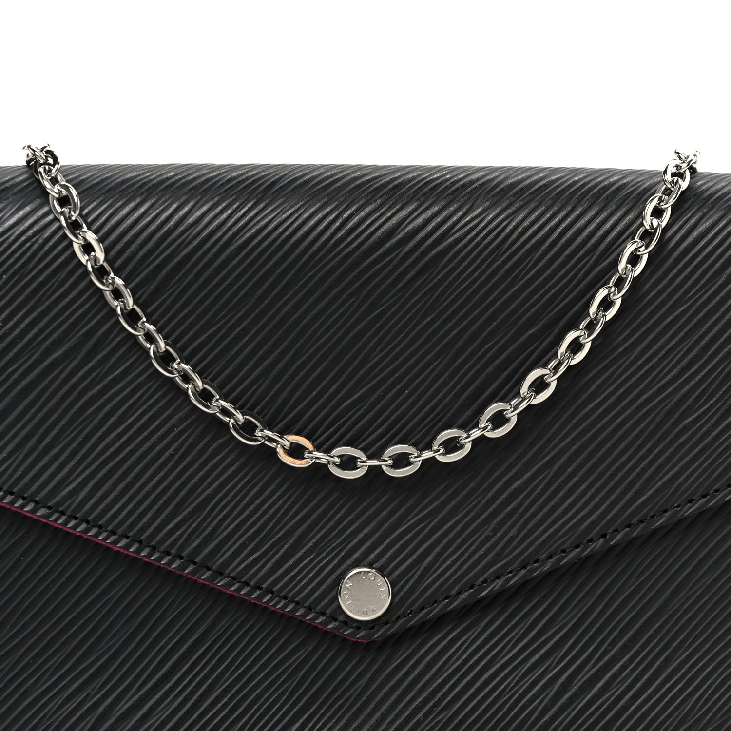 Epi Pochette Felicie Black Hot Pink