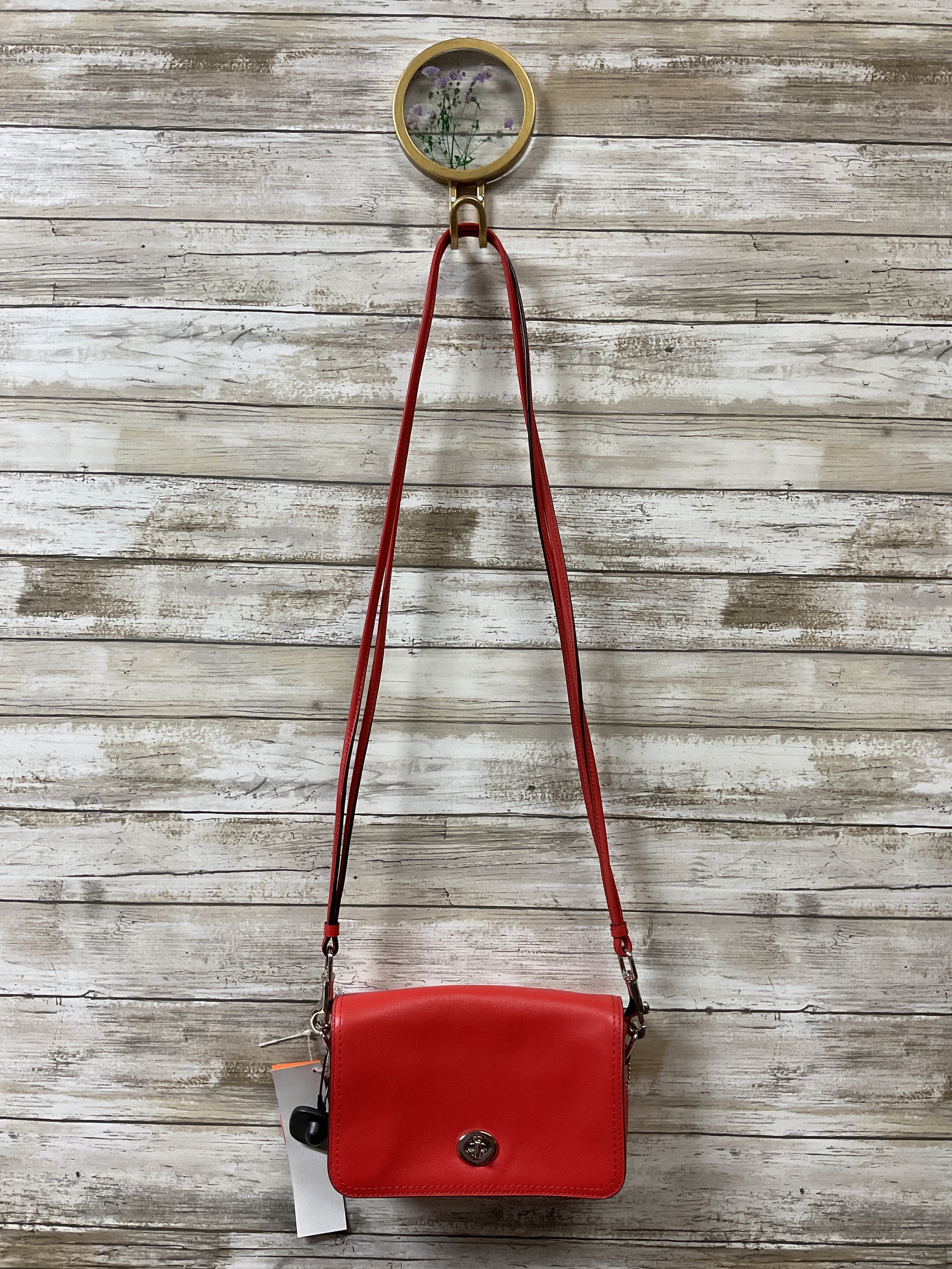 Crossbody Designer By Coach In Orange, Size:Small
