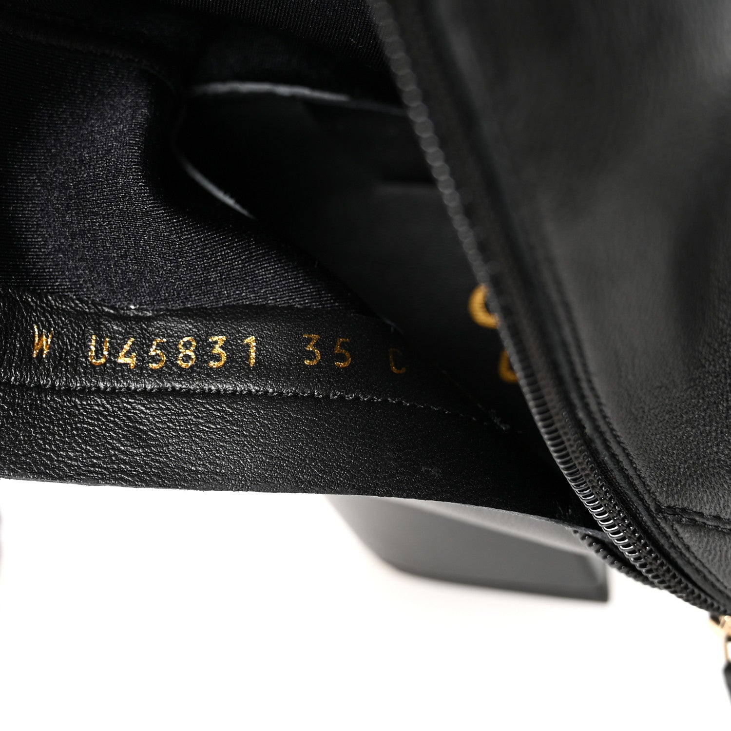 Stretch Lambskin Cap Toe CC Uniform Short Boots  35 Black