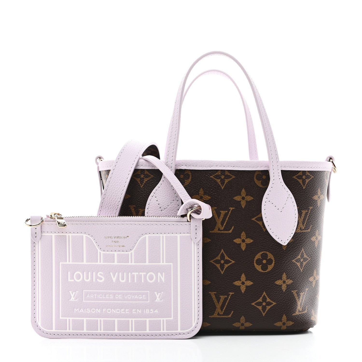 Monogram Neverfull Inside Out Bandouliere BB Misty Lilac