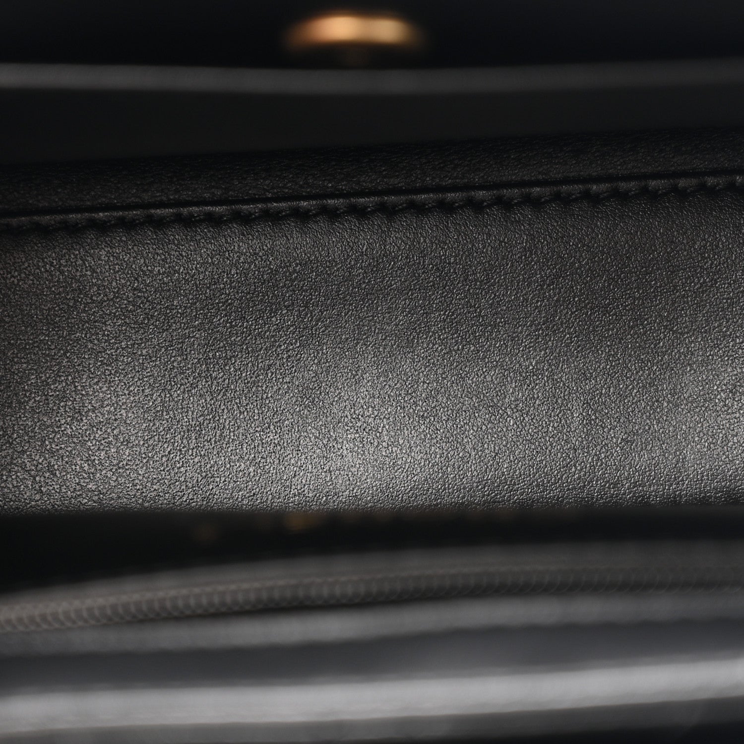 Shiny Aged Calfskin Quilted Nano Kelly Shopper Black