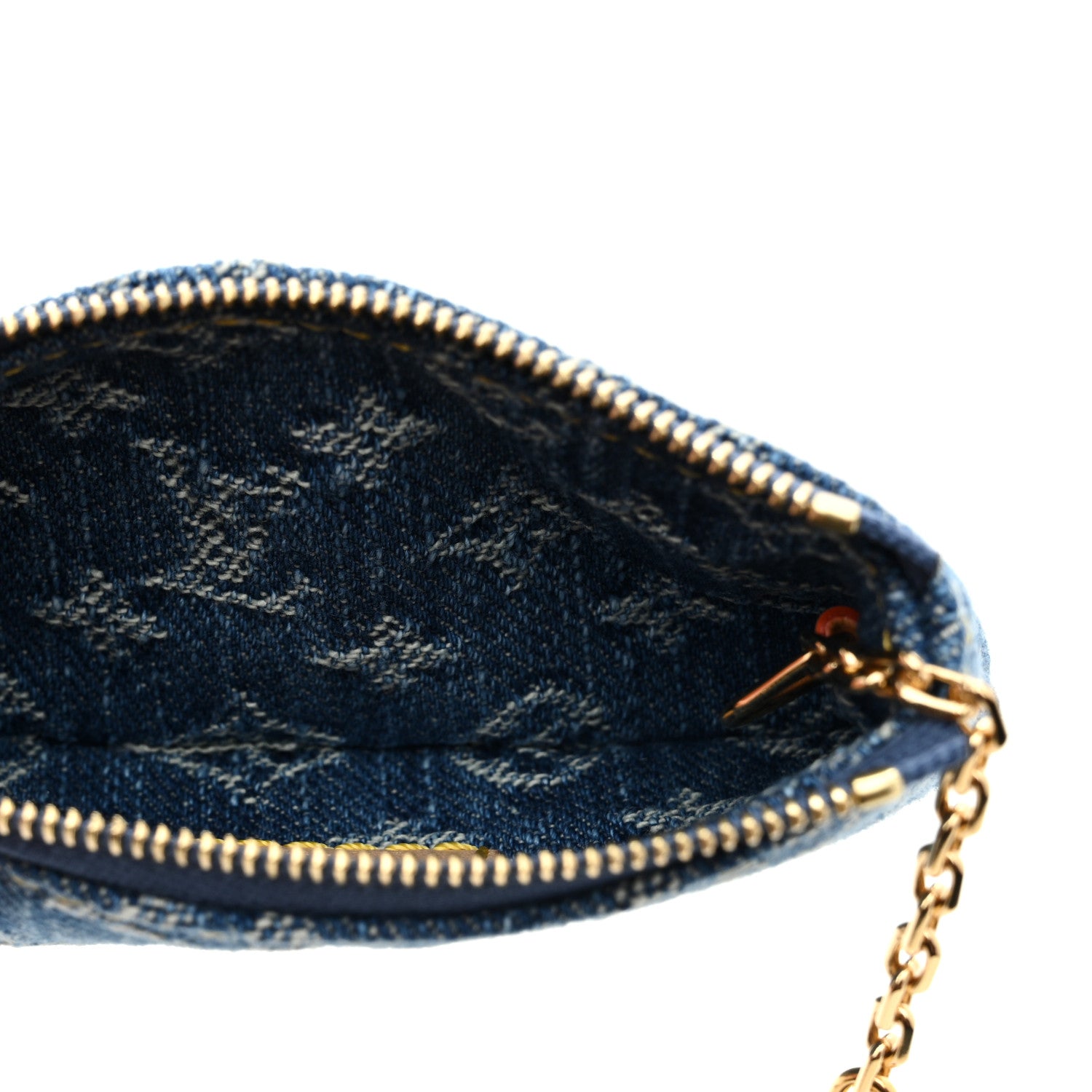 LV X TM Monogram Denim Cerises Key Pouch Blue