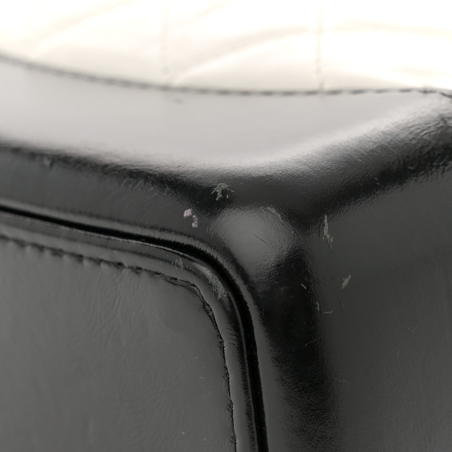 Aged Calfskin Quilted Gabrielle Backpack Black White