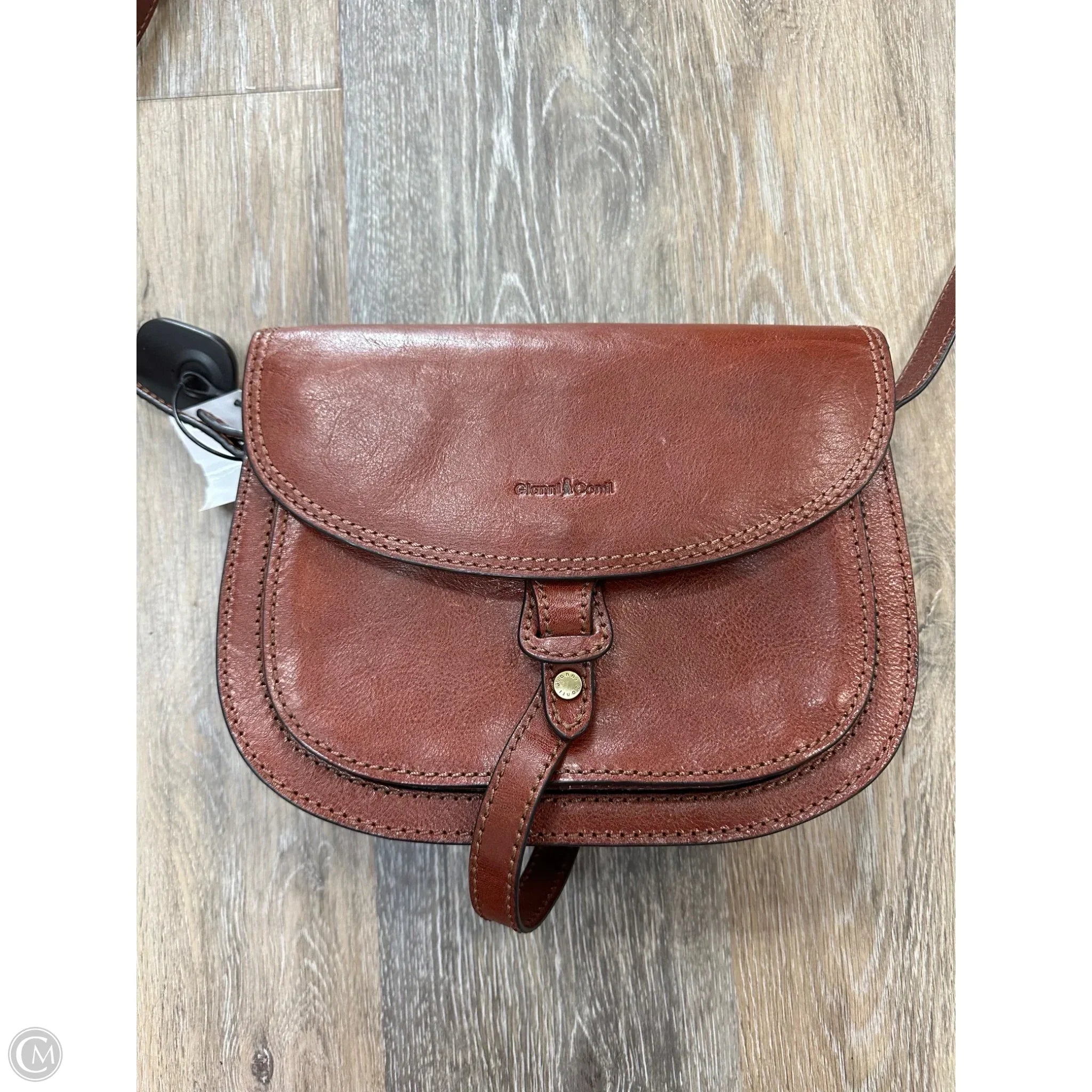 Crossbody Leather By Gianni Conti, Size: Medium