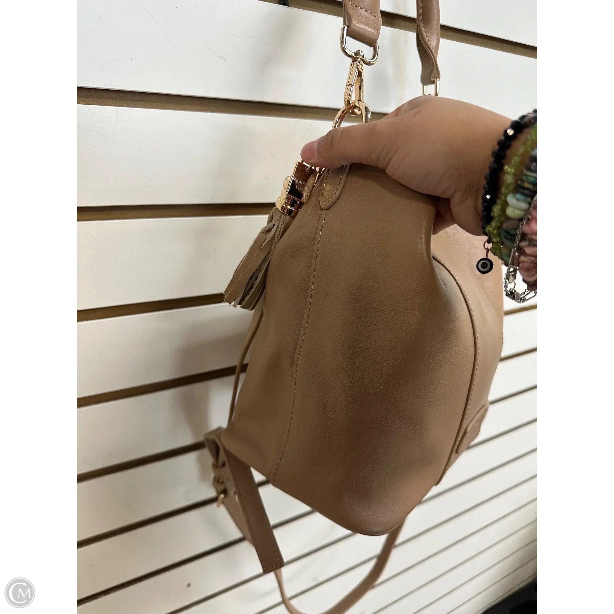 Crossbody Leather By Pom Pom London, Size: Medium