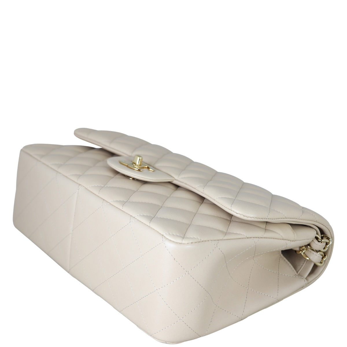 Chanel Classic Double Flap Jumbo | Beige Lambskin Diamond