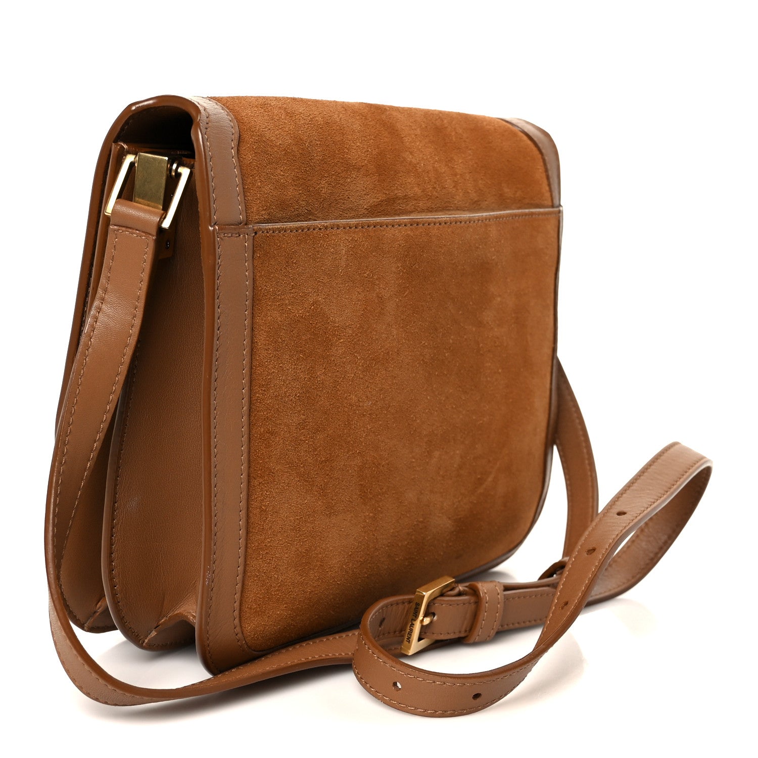 Suede Smooth Calfskin Monogram Medium Solferino Soft Satchel Cinnamon
