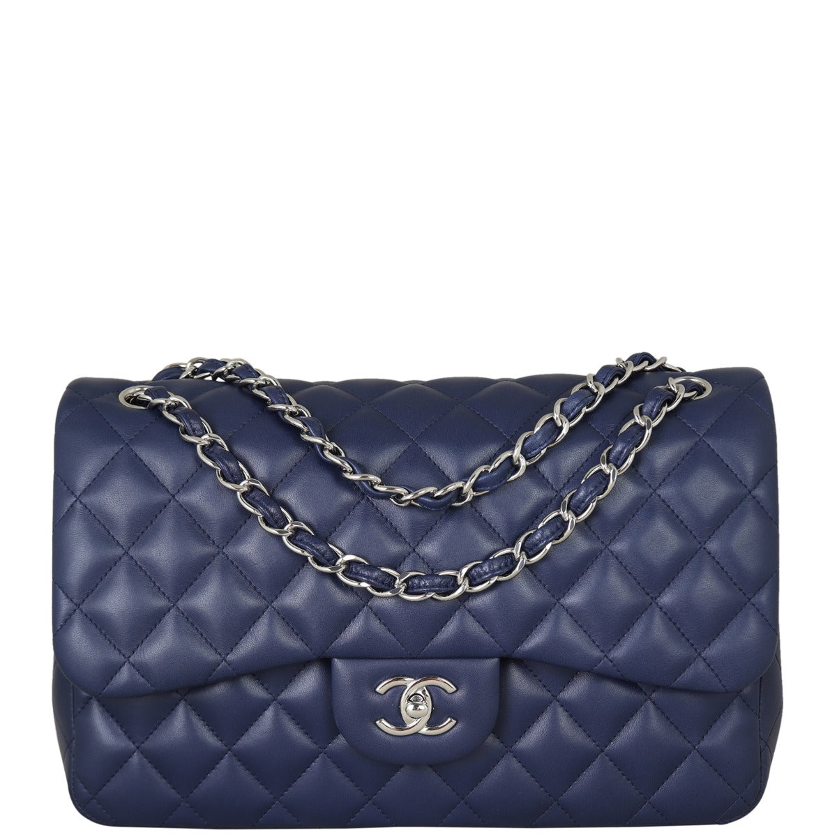 Chanel Classic Double Flap Jumbo | Navy Blue Lambskin