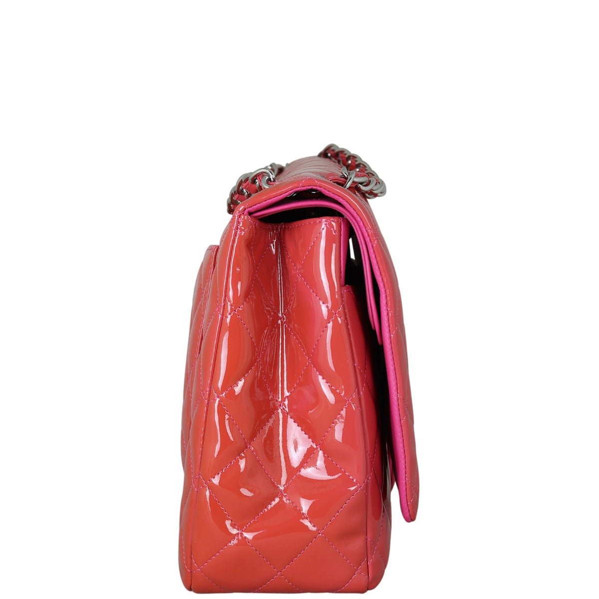 Chanel Classic Double Flap Maxi Pink Patent