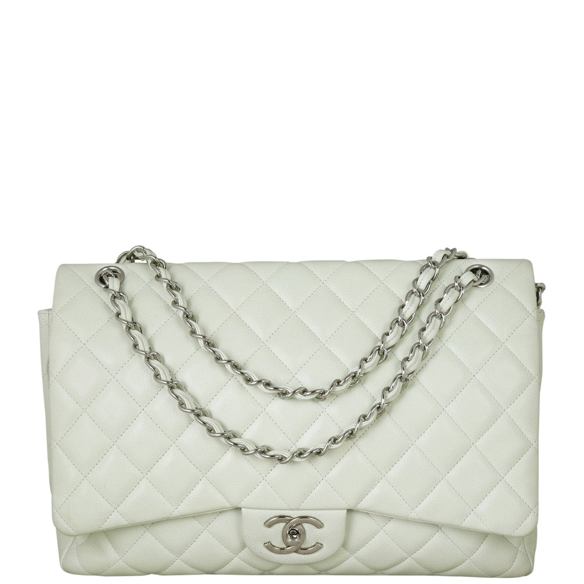 Chanel Classic Double Flap Maxi White Caviar