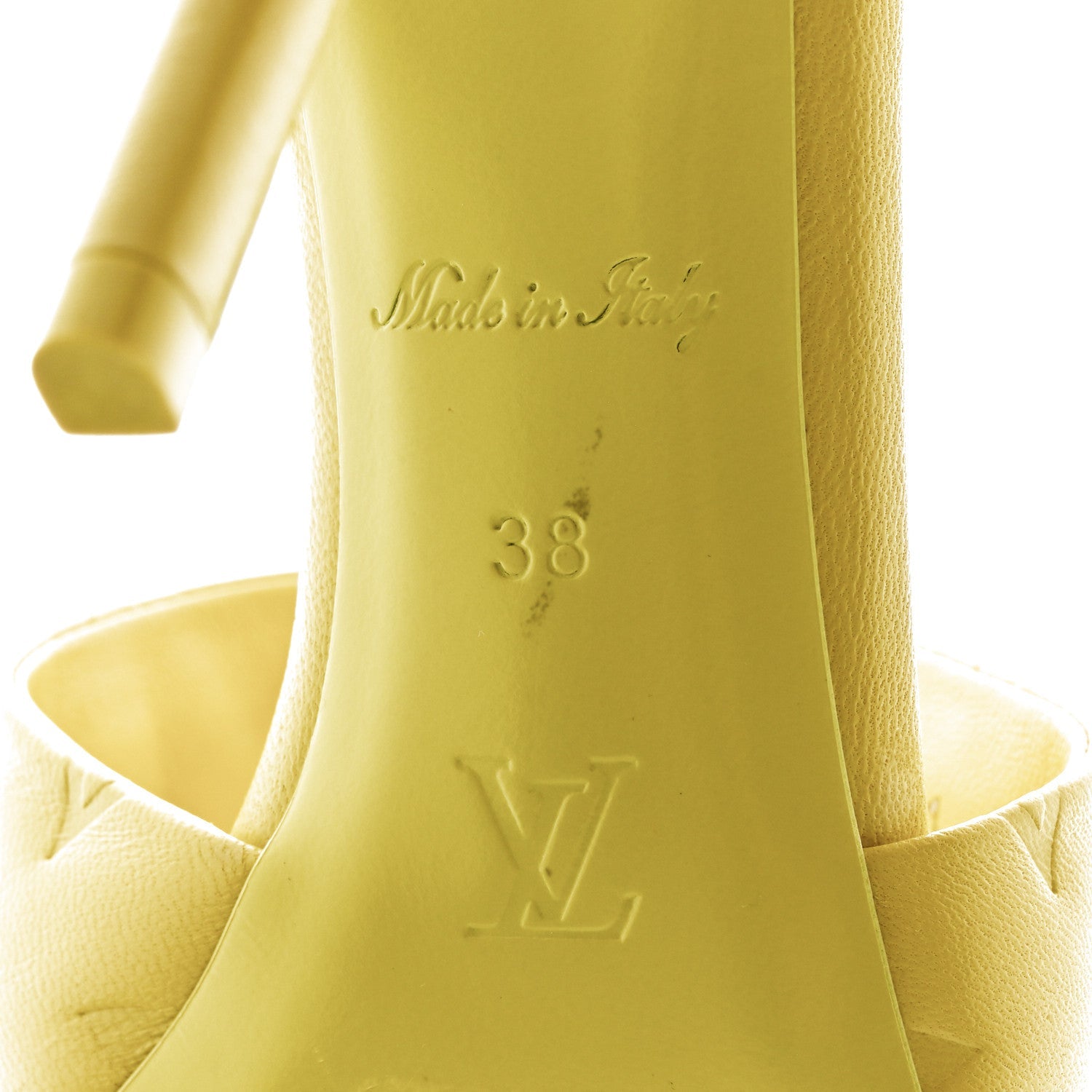 Lambskin Embossed Monogram Revival Mules 38 Neon Yellow