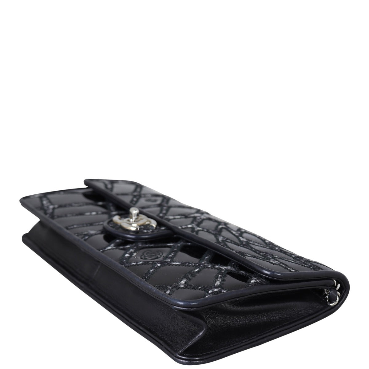 Chanel East West Scale Flap Bag Patent | Black