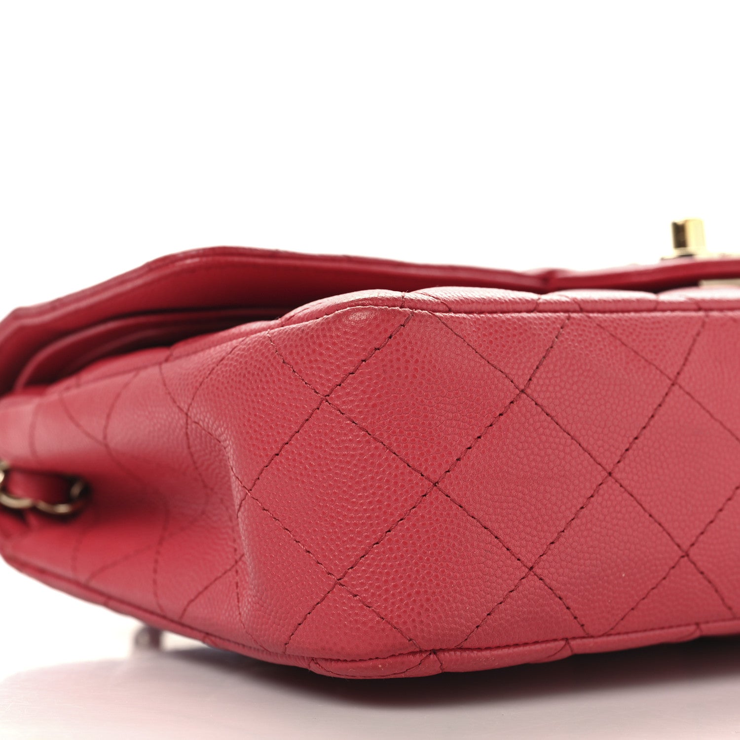 Caviar Quilted Medium Double Flap Pink