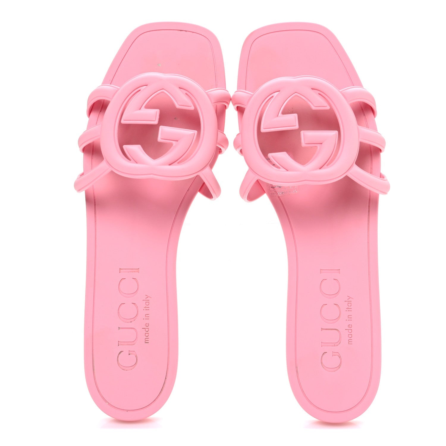 Rubber Interlocking G Womens Slide Sandals 38 Wild Rose