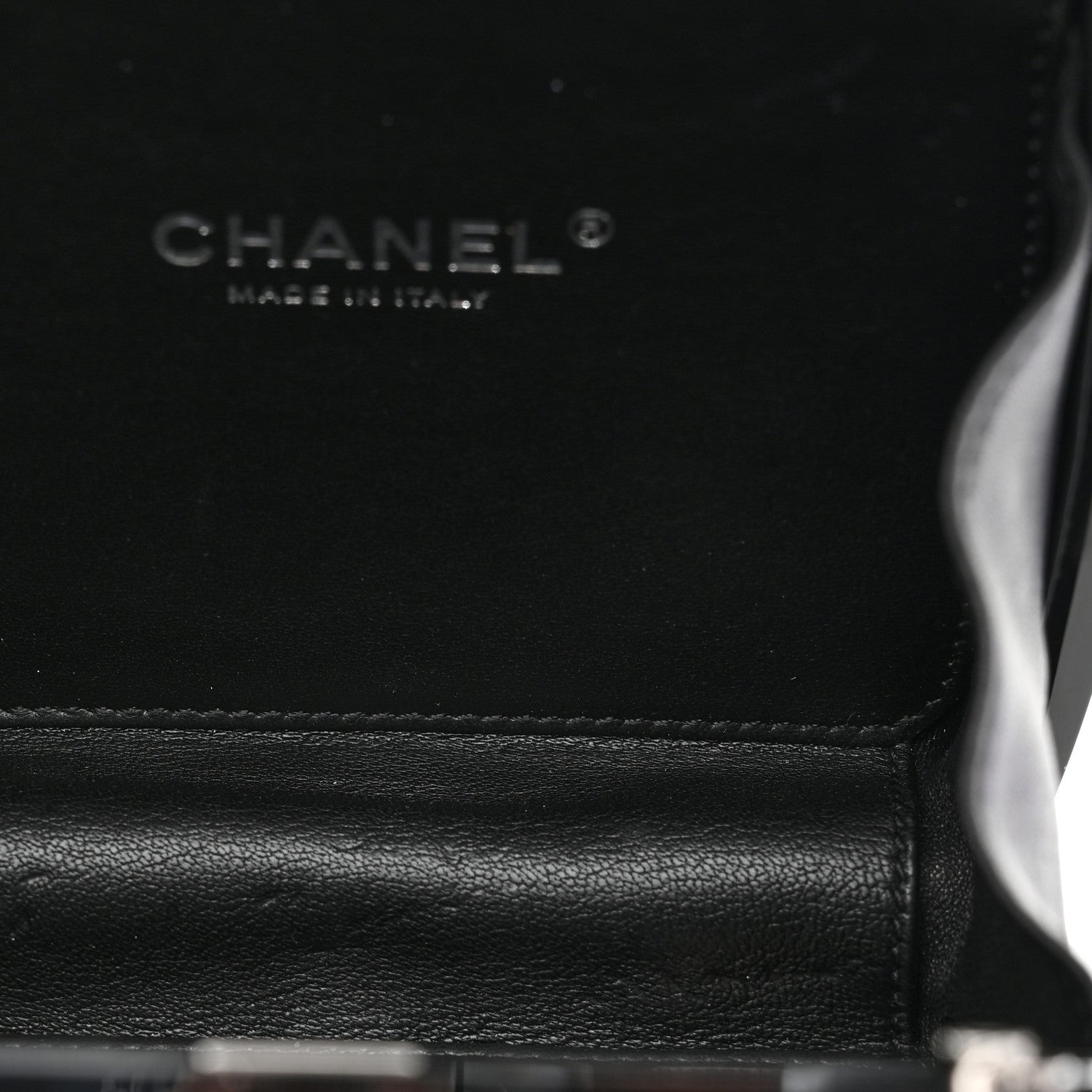 Plexiglass Compact Box Clutch Black Ivory