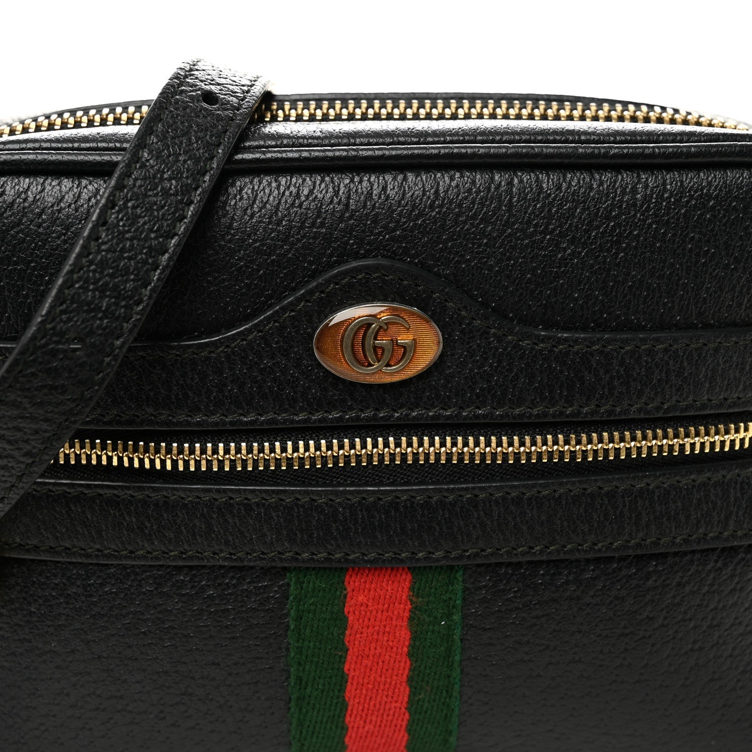 Calfskin Web Mini Ophidia Shoulder Bag Black