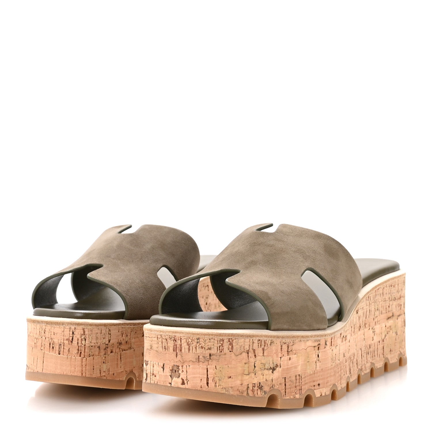 Suede Goatskin Cork Eze 30 Sandals  40 Vert Toundra