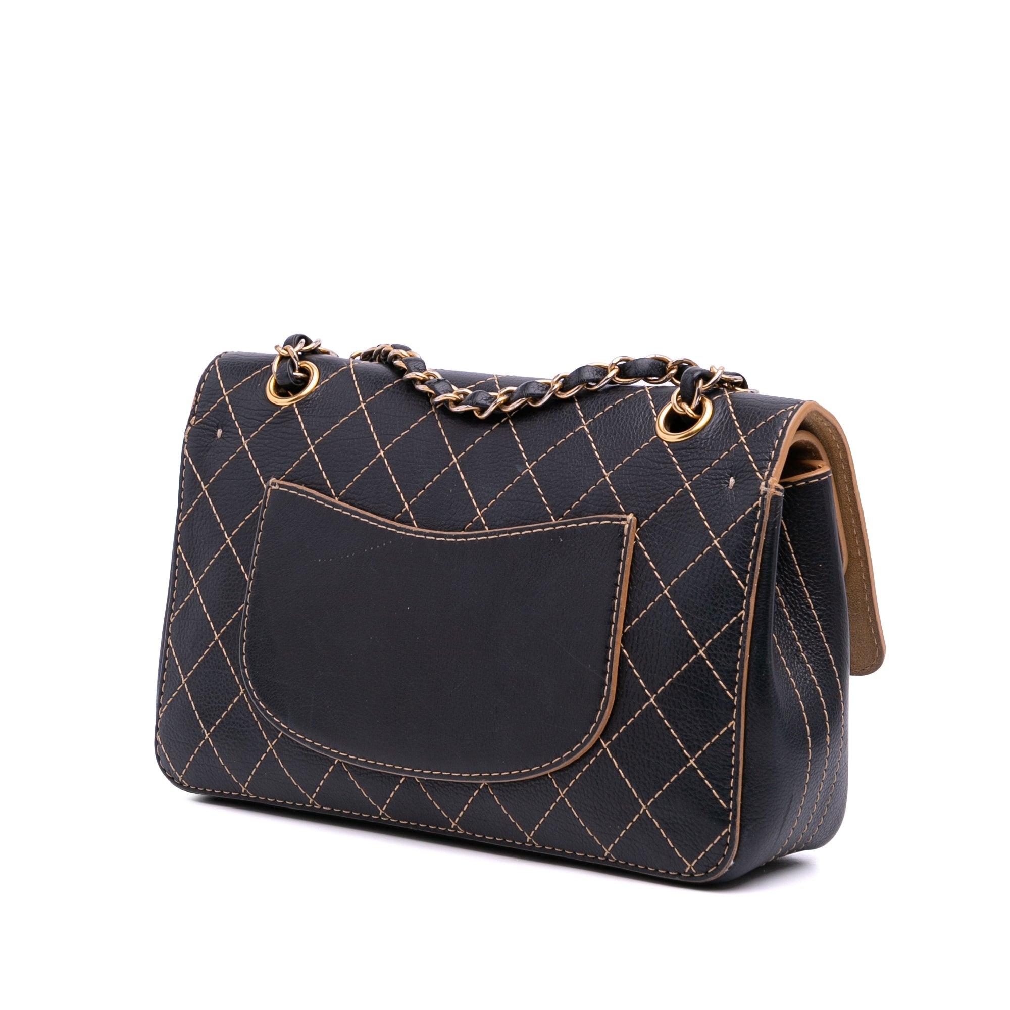 Vintage Classic Double Flap Bag Quilted Denim Medium