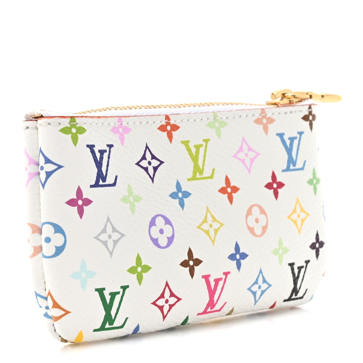 LV X TM Monogram Multicolor Key Pouch White