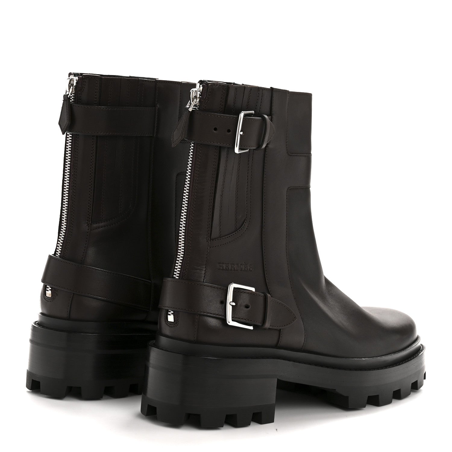 Calfskin Mens Jaimy Ankle Boots 43 Chocolate