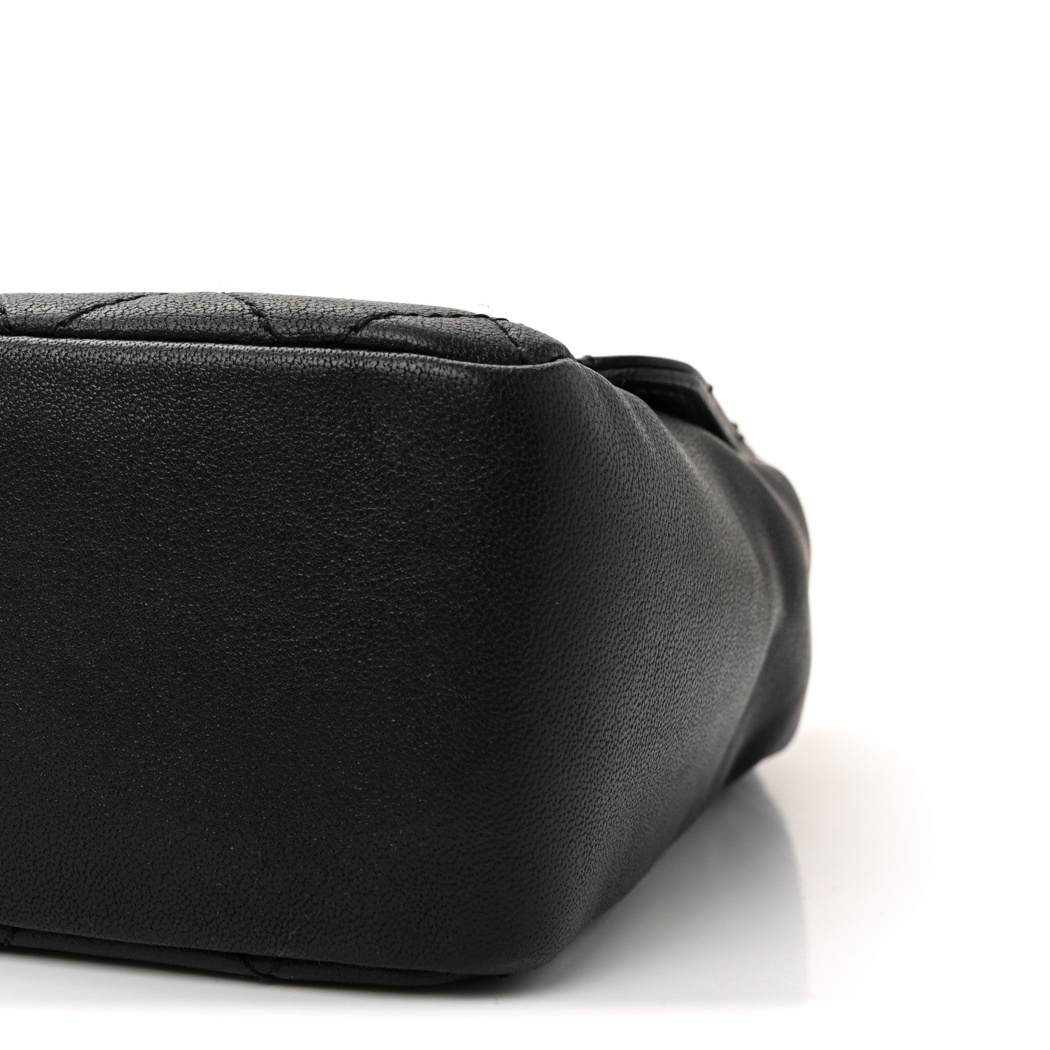 Calfskin Quilted Turn And Lock Flap Bag Black