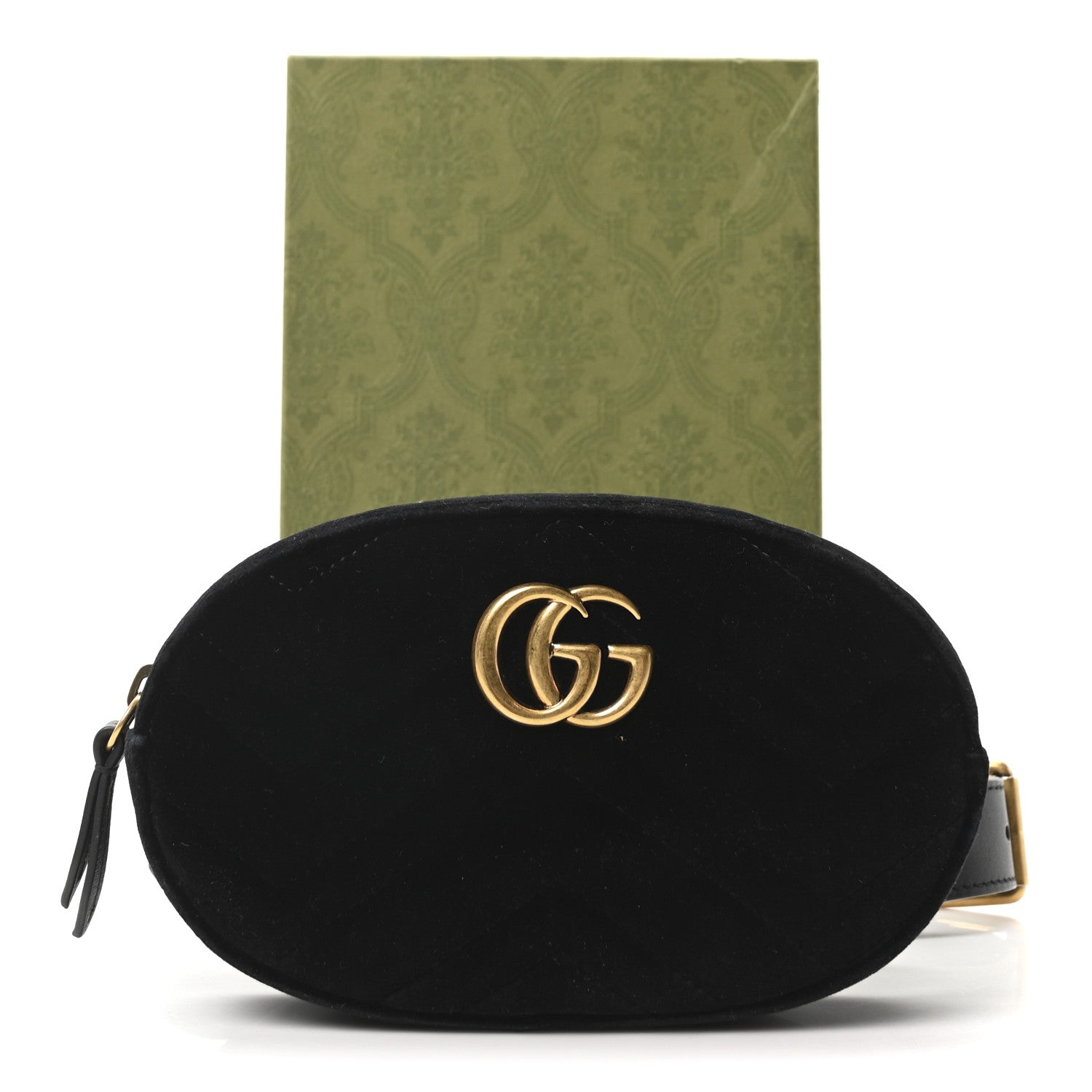 Velvet Matelasse GG Marmont Belt Bag 85 34 Black